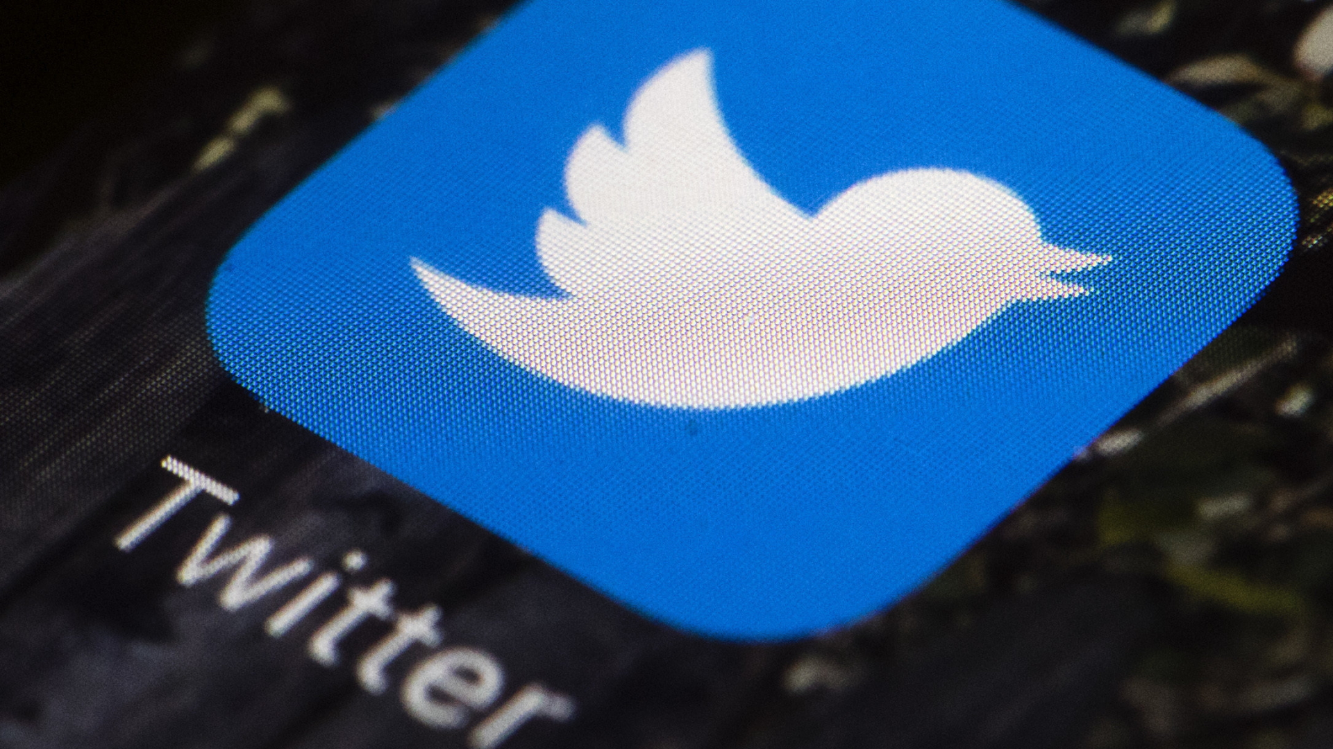 Das Logo der Twitter-App leuchtet auf dem Bildschirm eines Smartphones. | AP