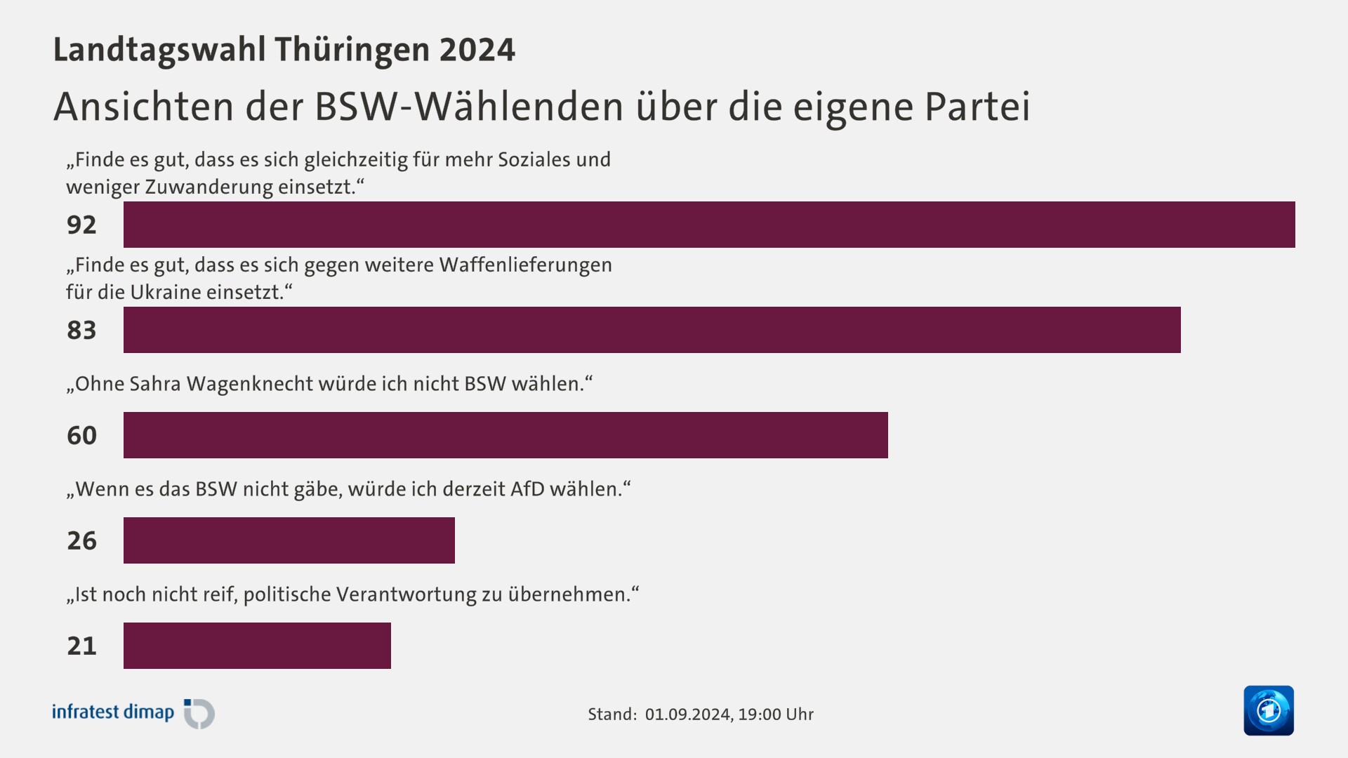 Ansichten der BSW-Wählenden über die eigene Partei