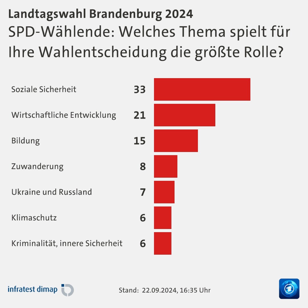 SPD-Wählende: Welches Thema spielt für Ihre Wahlentscheidung die größte Rolle?